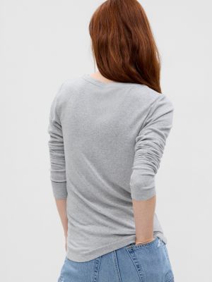 Tričko s dlouhým rukávem Gap šedé