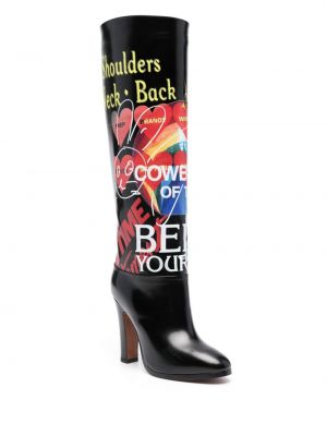 Kotníkové boty s potiskem Vivienne Westwood černé