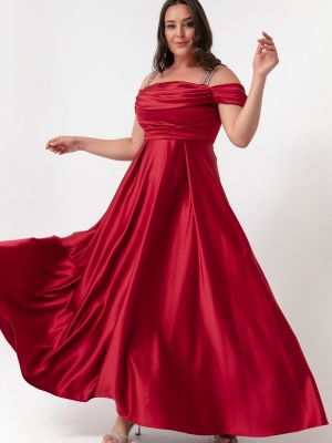 Вечерна рокля с драперии Lafaba винено червено