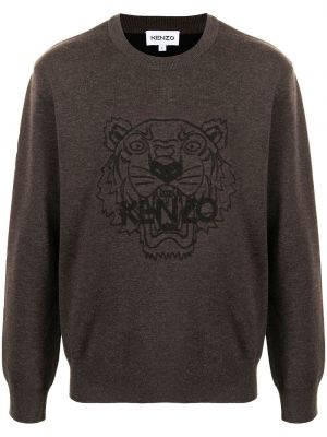 Sweatshirt mit rundhalsausschnitt mit print mit tiger streifen Kenzo braun