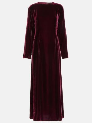 Βελούδινη μάξι φόρεμα Asceno κόκκινο