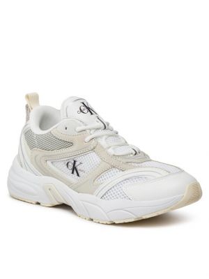 Sneakers από διχτυωτό Calvin Klein Jeans λευκό
