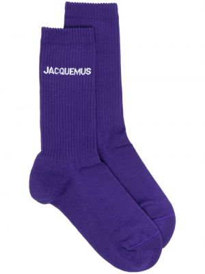 Жакардови чорапи Jacquemus виолетово