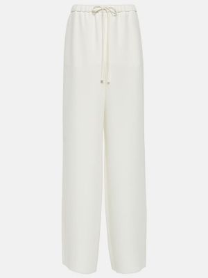 Hedvábné kalhoty relaxed fit Valentino bílé