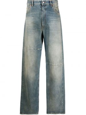 Bavlněné straight fit džíny Mm6 Maison Margiela modré