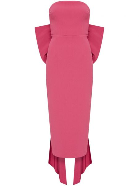 Oversized βραδινό φόρεμα με φιόγκο Rebecca Vallance ροζ