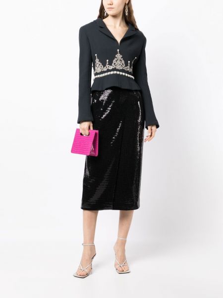 Sako s perlami Chanel Pre-owned černé