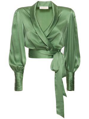 Blusa de seda Zimmermann verde