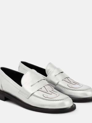 Pantofi loafer din piele Jw Anderson argintiu