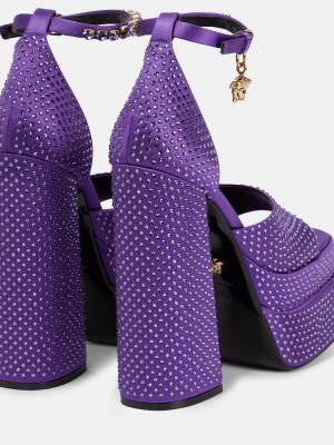 Sandales à plateforme à imprimé Versace violet