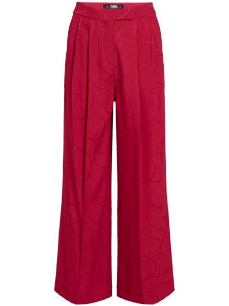 Pantaloni din satin Karl Lagerfeld roșu