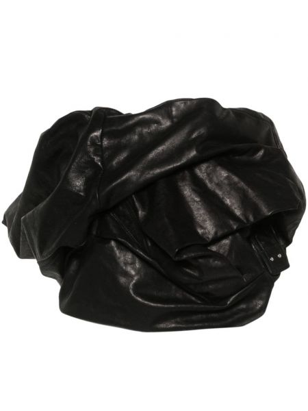 Drapovaná kožená podprsenka Rick Owens černá