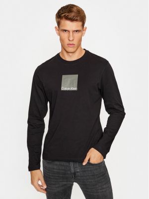 Marškinėliai ilgomis rankovėmis ilgomis rankovėmis Calvin Klein juoda