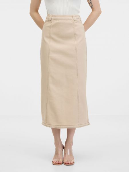 Džínsová sukňa Orsay béžová