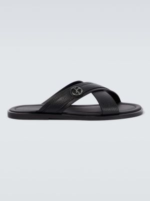 Кожени ниски обувки Giorgio Armani черно