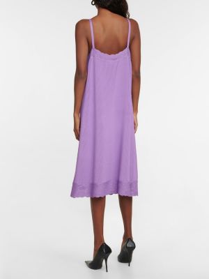 Midi obleka s čipko Balenciaga vijolična