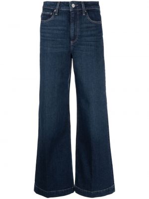 Bavlněné džíny s knoflíky na zip Paige - modrá