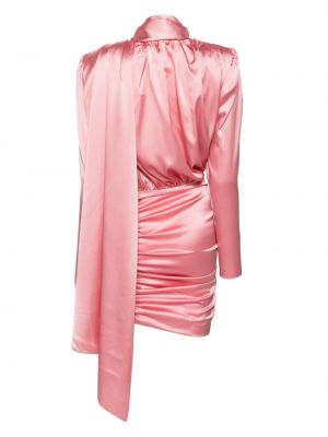 Drapované saténové večerní šaty Magda Butrym růžové