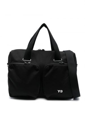 Haftowana torba podróżna Y-3 czarna