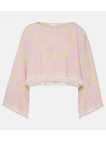 Blommig bomull crop top Zimmermann