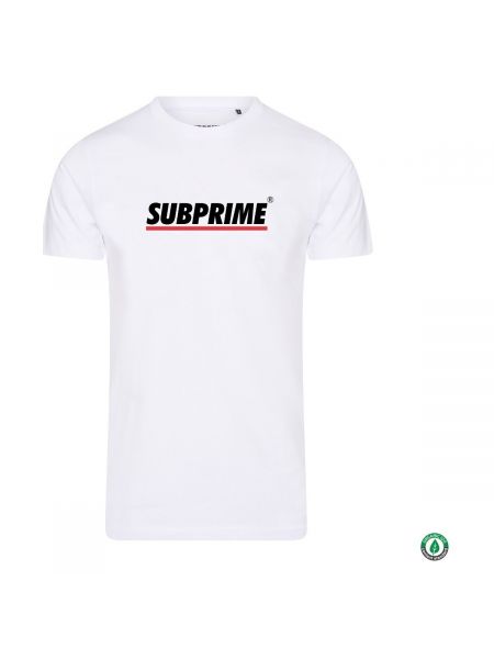 Koszulka w paski z krótkim rękawem Subprime biała