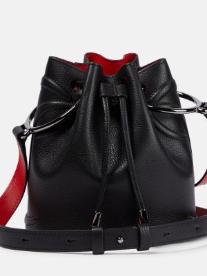 Kožená kožená kabelka Christian Louboutin čierna