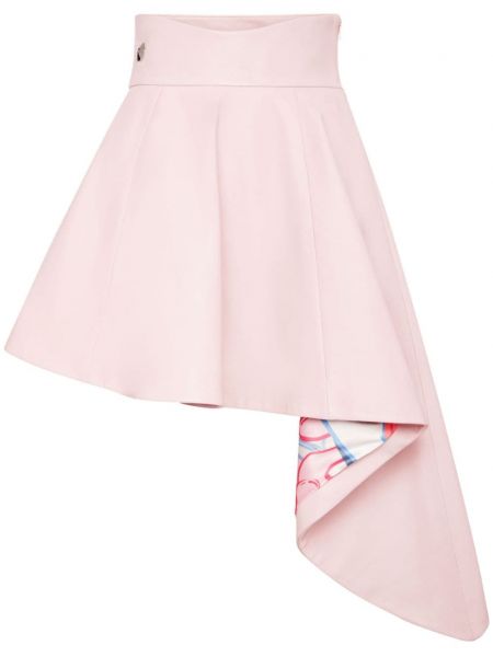 Asymetrické kožená sukně Philipp Plein růžové