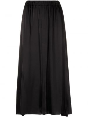 Hedvábné saténové midi sukně Forte Forte černé