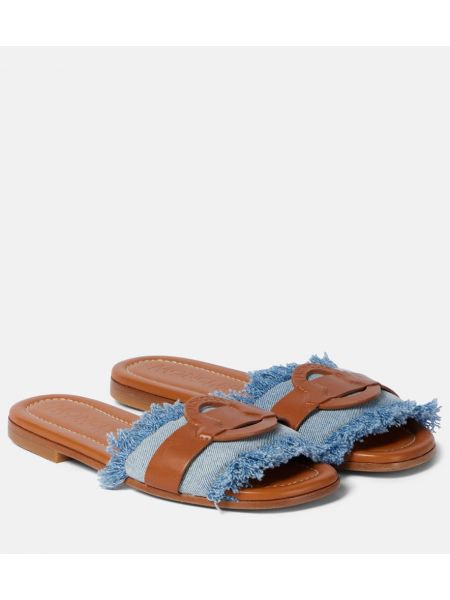 Кожени ниски обувки Moncler синьо