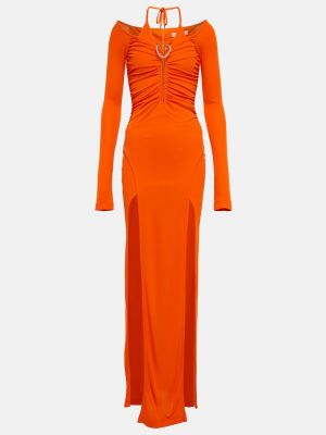 Dlouhé šaty jersey Dion Lee oranžové