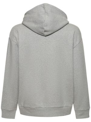 Pamučna hoodie s kapuljačom A.p.c. siva