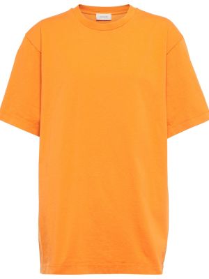Oversized bavlnené tričko Lemaire oranžová