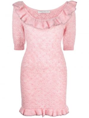Pletené šaty Alessandra Rich růžové