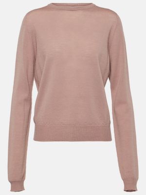 Maglione di lana in maglia Rick Owens rosa
