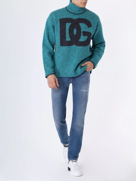 Шерстяной свитер Dolce & Gabbana зеленый