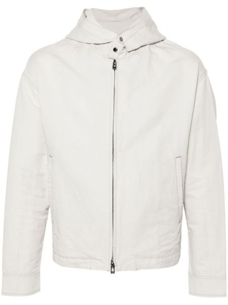 Dlouhá bunda na zip s kapucí Emporio Armani šedá
