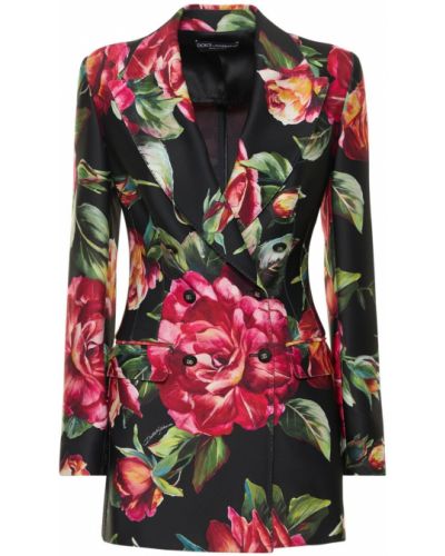 Geacă cu model floral din jerseu Dolce & Gabbana