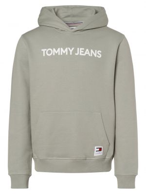 Bluza z kapturem bawełniana Tommy Jeans zielona