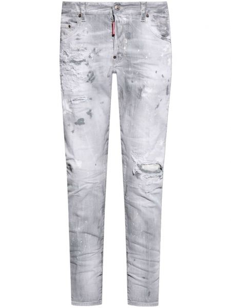 Zúžené džíny s oděrkami Dsquared2 šedý