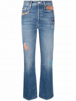 Straight jeans mit stickerei Mother blau