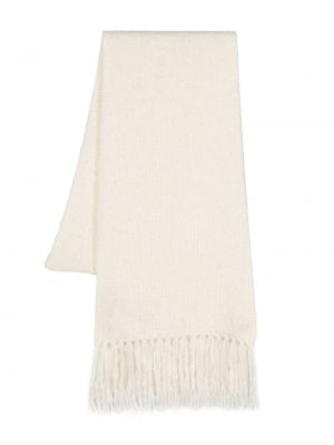 Плетен шал с ресни Lardini бяло