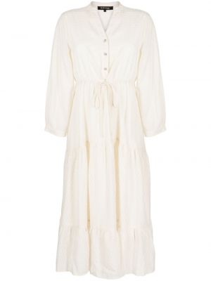 Sukienka z dekoltem w serek plisowana Tout A Coup biała