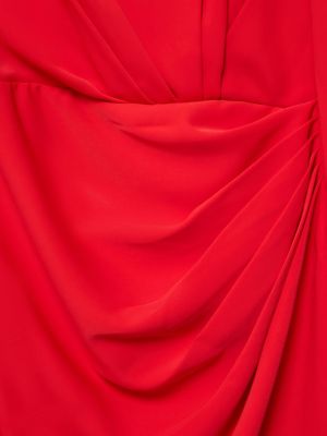 Drapované dlouhé šaty s dlhými rukávmi Zuhair Murad červená