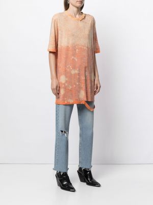 Oversized tričko s oděrkami Faith Connexion oranžové