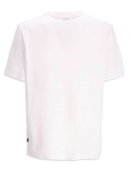 T-shirt en coton à imprimé Boss blanc