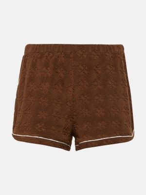 Pantalones cortos deportivos de tejido jacquard Tory Sport marrón