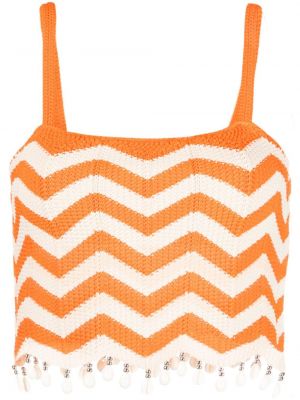 Crop top i stickad Sandro orange