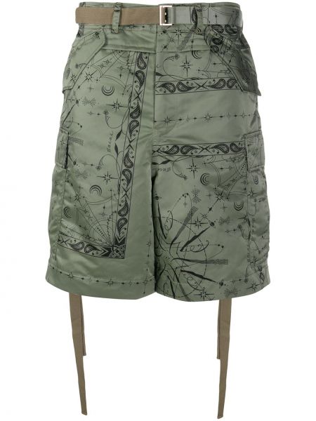 Pantalones cortos cargo con estampado Sacai verde