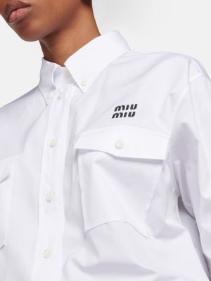 Bombažna srajca Miu Miu bela