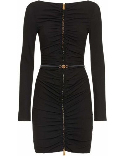 Rochie mini din viscoză din jerseu drapată Versace negru